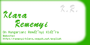 klara remenyi business card